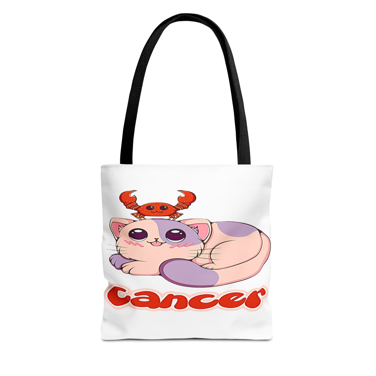 Cancer Anime Cat White Tote Bag, 3 Sizes