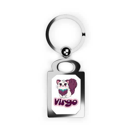 Virgo Anime Cat, Rectangle Photo Keyring