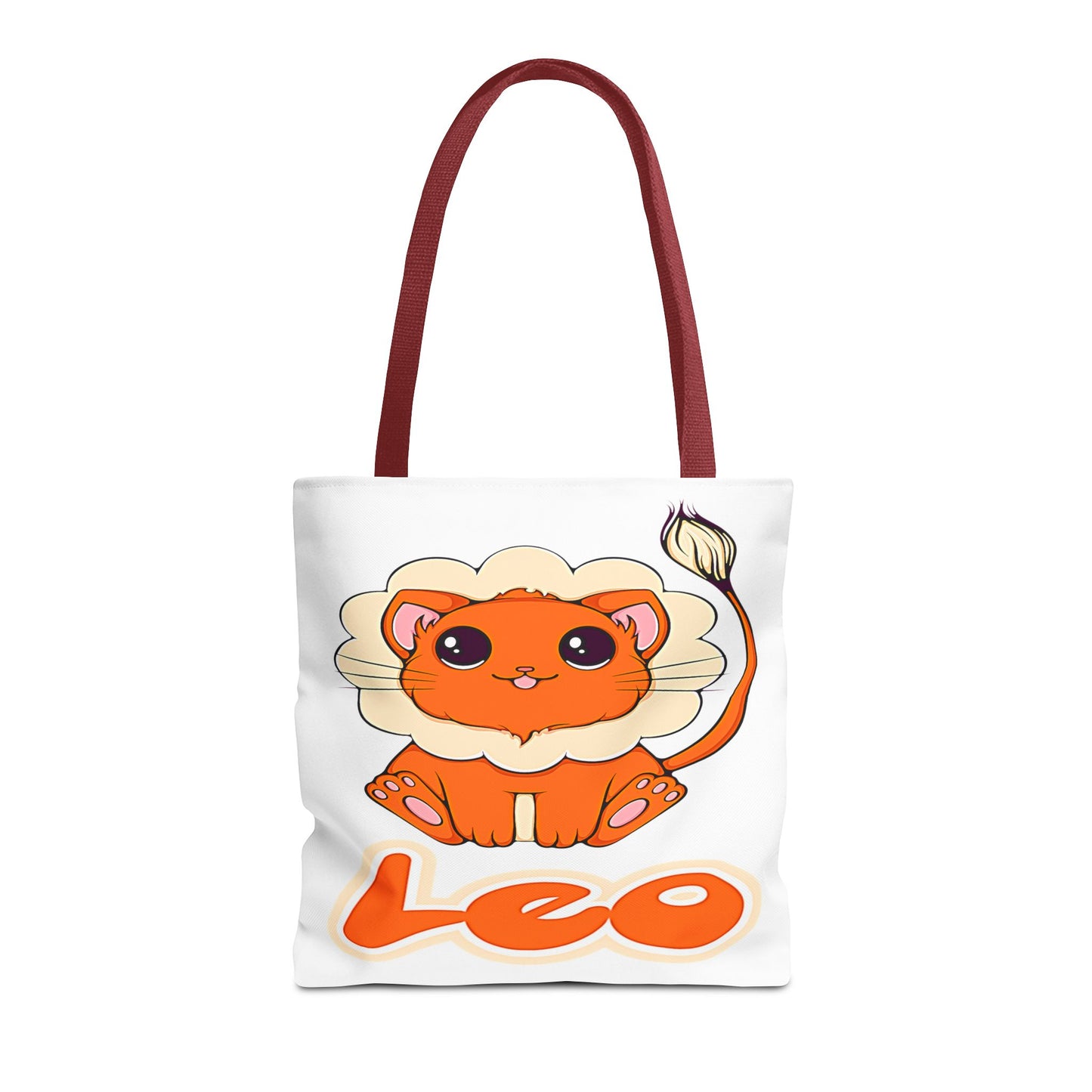 Leo Anime Cat White Tote Bag, 3 Sizes