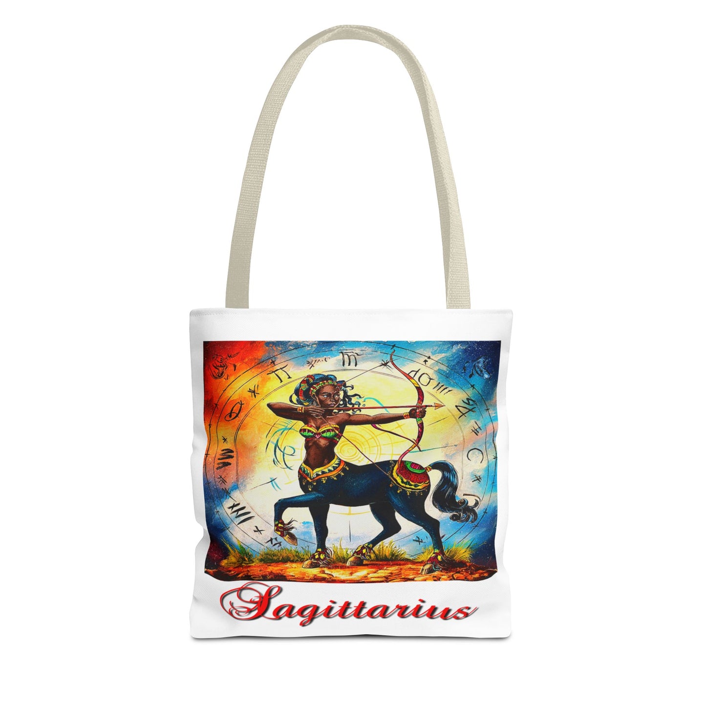 Sagittarius White Tote Bag, 3 Sizes