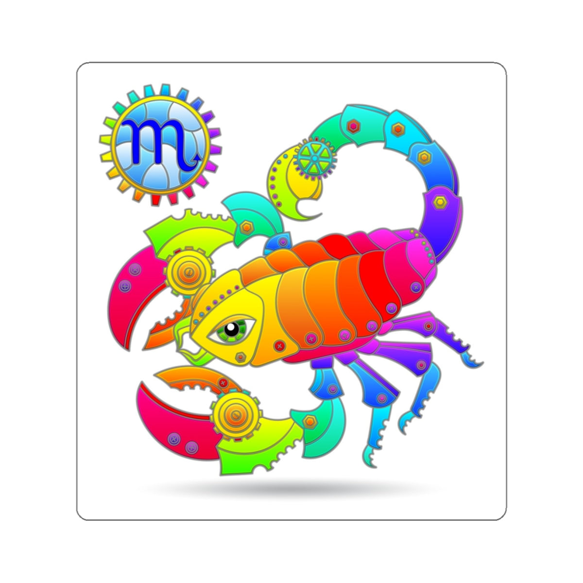 Scorpio Rainbow Steampunk, Kiss-Cut Stickers